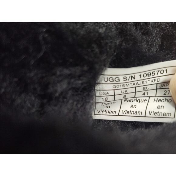 UGG Black Slouch Suede Sheepskin Boots Women’s Size 10 Style 1095701 - Picture 6 of 6